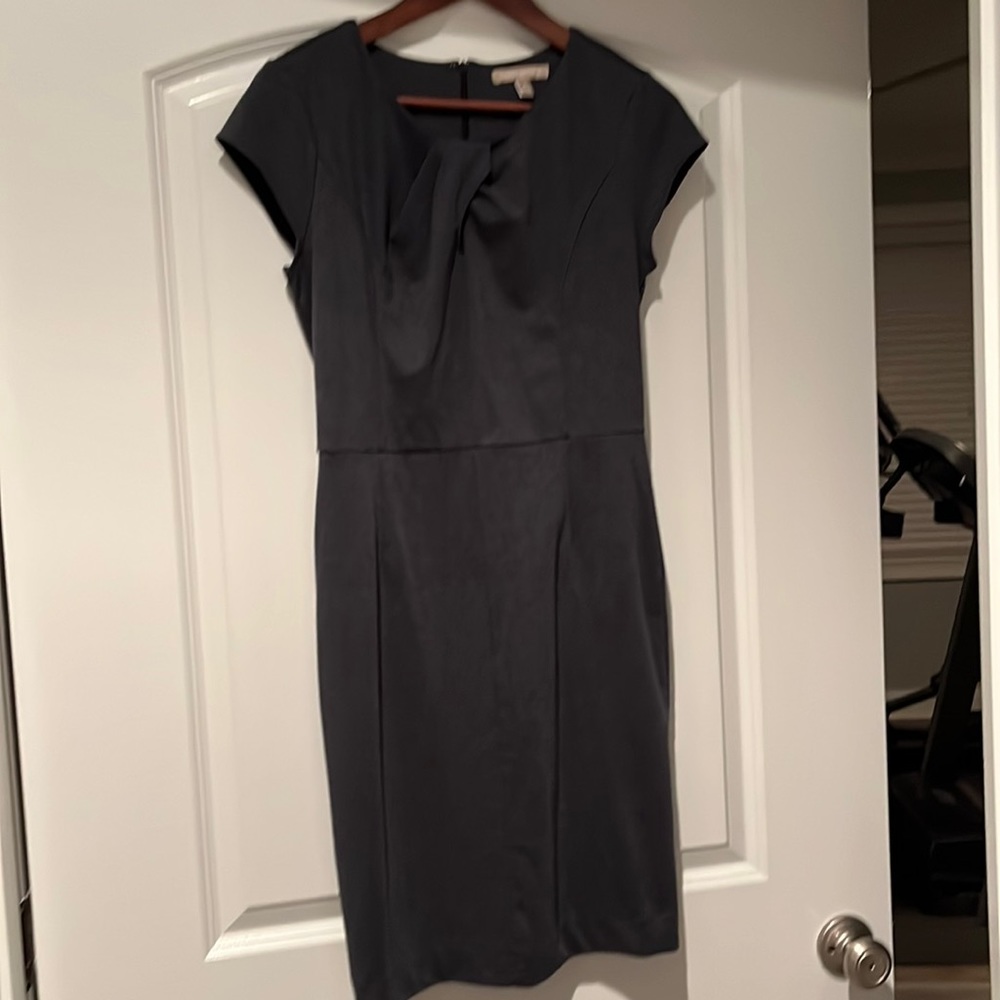 Banana Republic Dark Charcoal Cap-Sleeve Sheath Dress